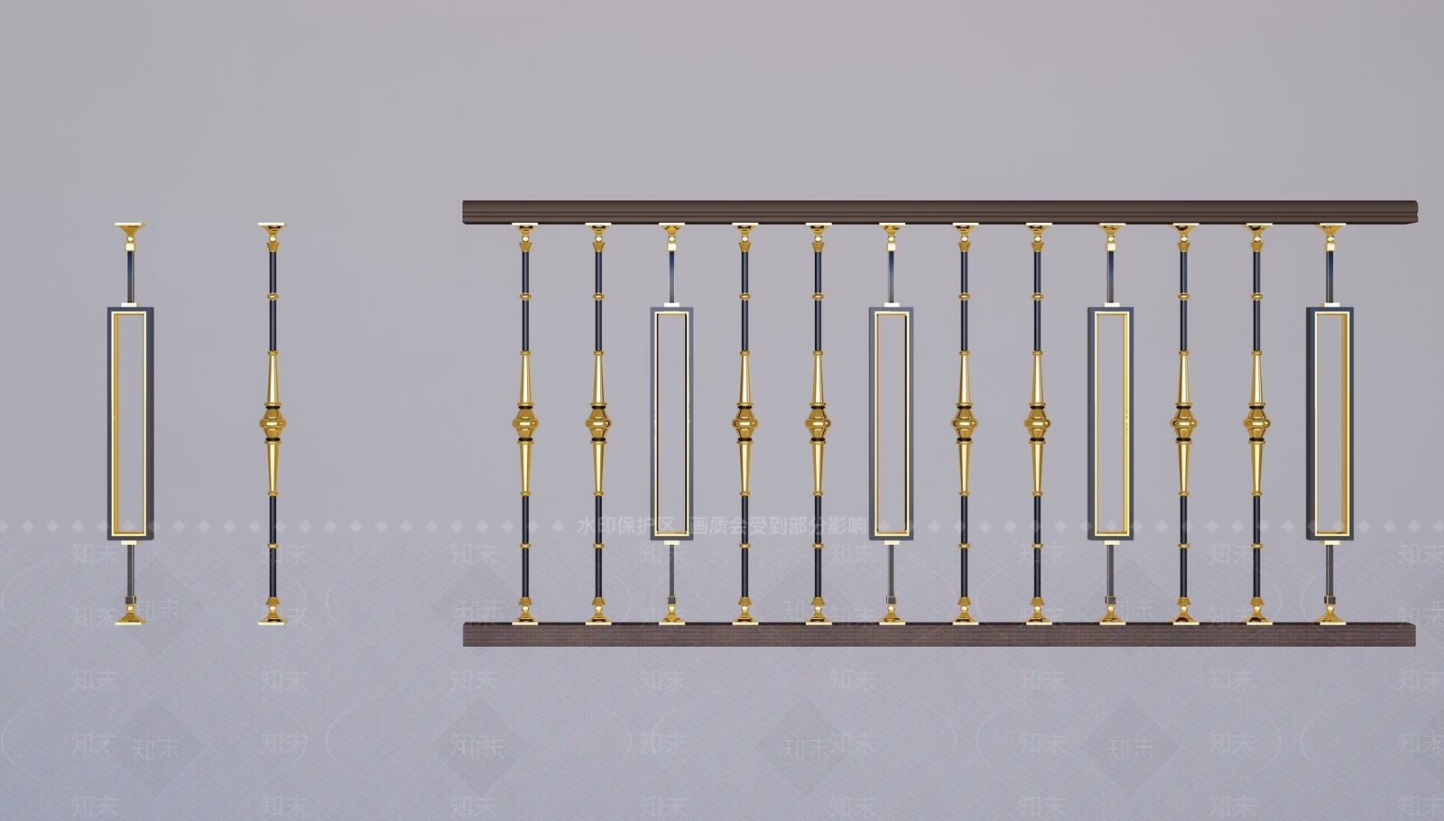 现代金属栏杆3D模型下载【ID:1151233589】