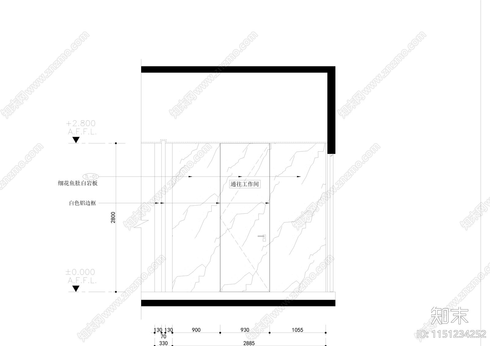 现代厨房平立面cad施工图下载【ID:1151234252】