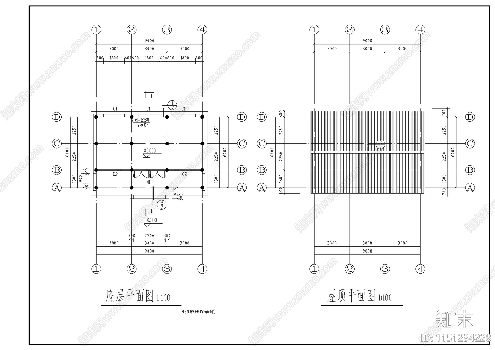 古建筑建筑cad施工图下载【ID:1151234228】