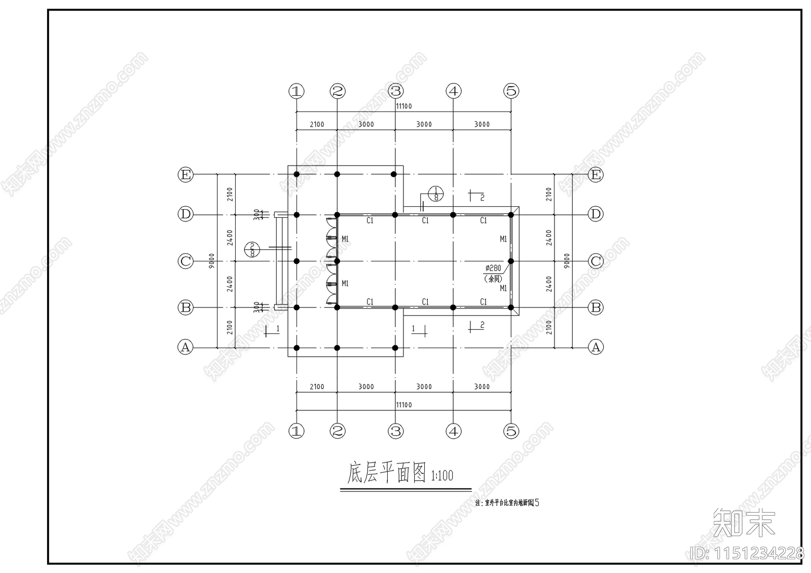 古建筑建筑cad施工图下载【ID:1151234228】