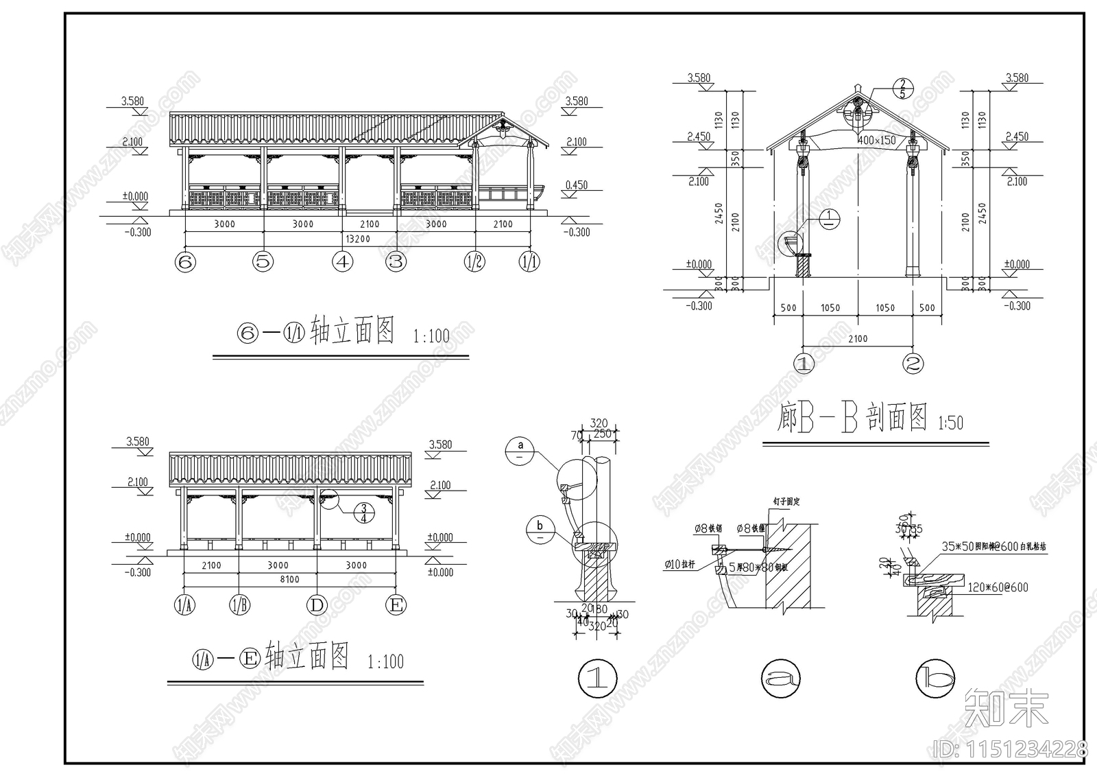 古建筑建筑cad施工图下载【ID:1151234228】