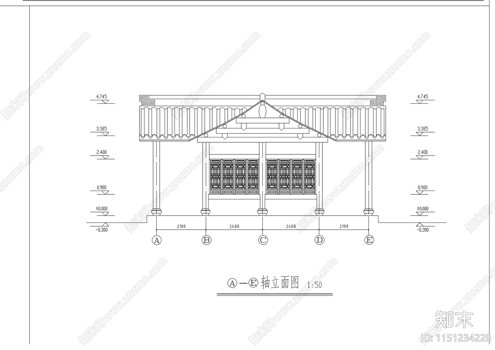 古建筑建筑cad施工图下载【ID:1151234228】