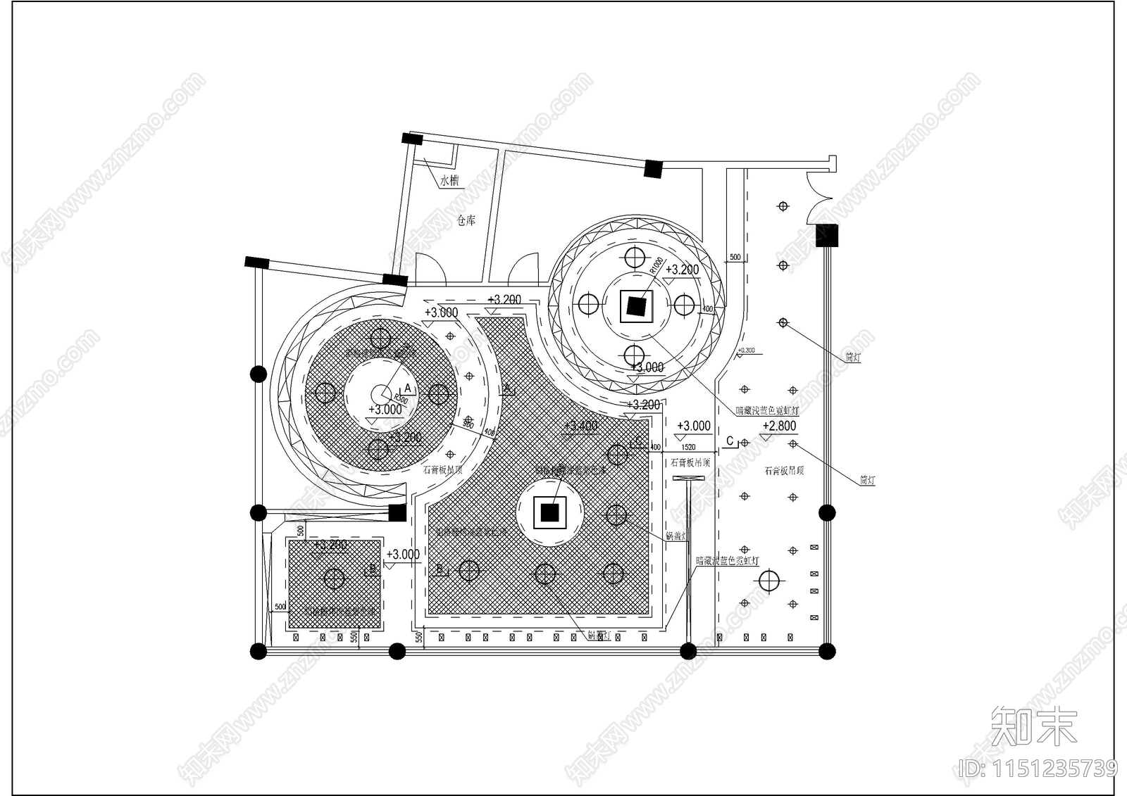 古董商店装修图纸cad施工图下载【ID:1151235739】