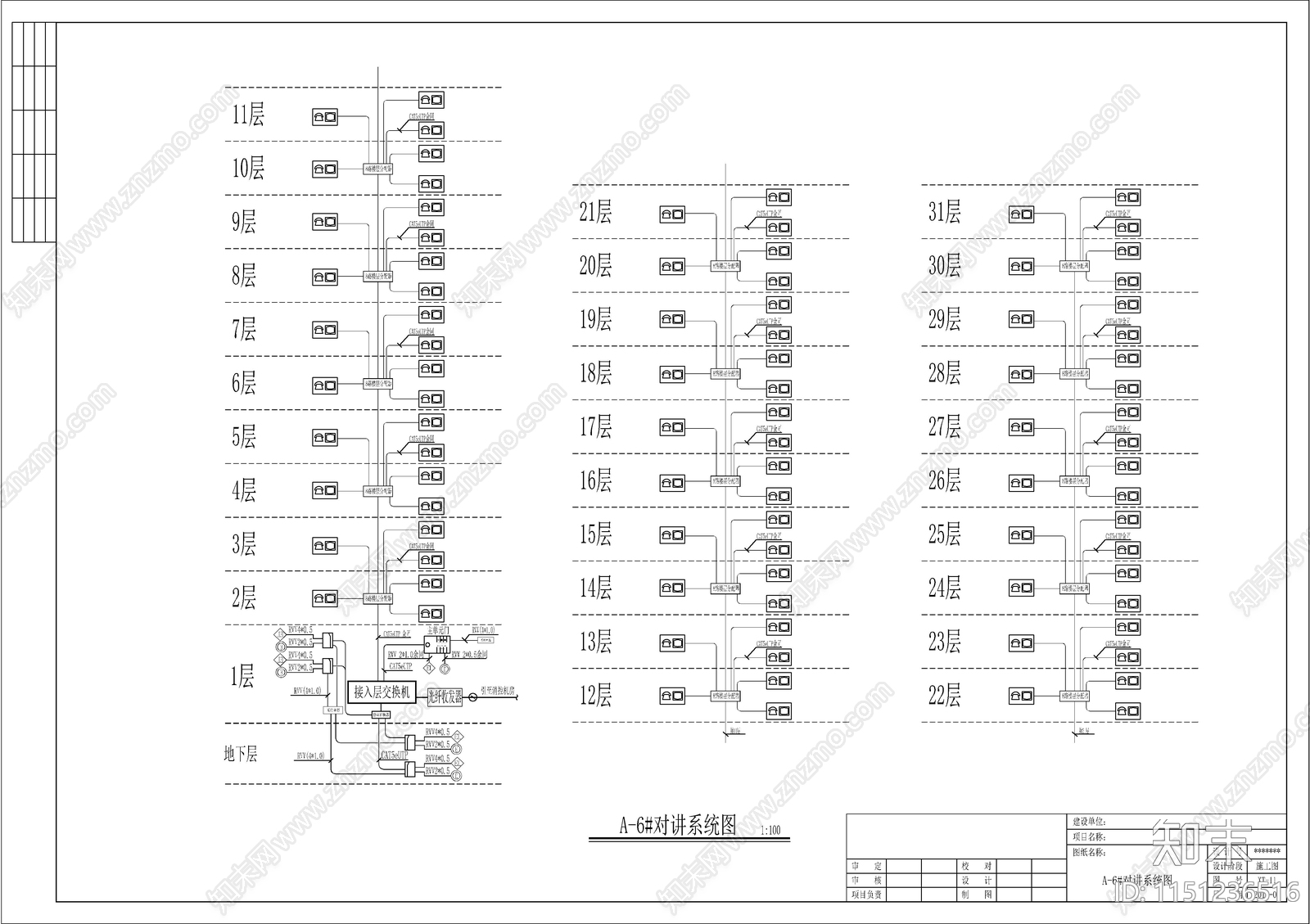 小区智能化系统图cad施工图下载【ID:1151236516】