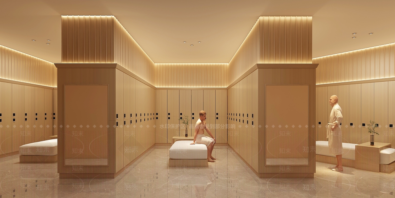 现代洗浴中心更衣室3D模型下载【ID:1151243408】