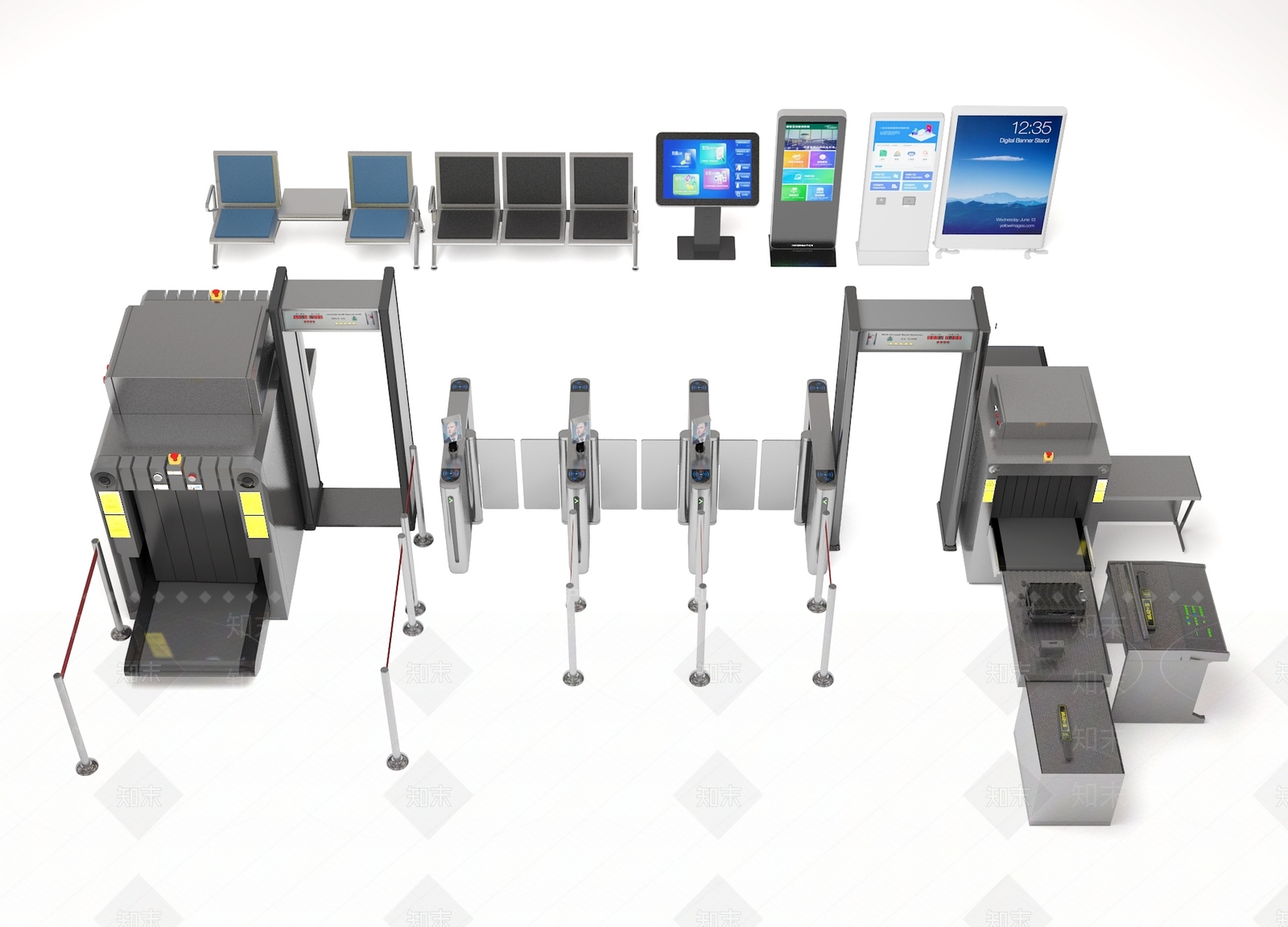 摆闸SU模型下载【ID:1151244356】