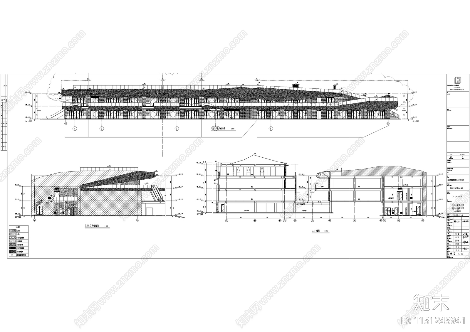 现代风格商业建筑立面玻璃石材幕墙深化设计cad施工图下载【ID:1151245941】