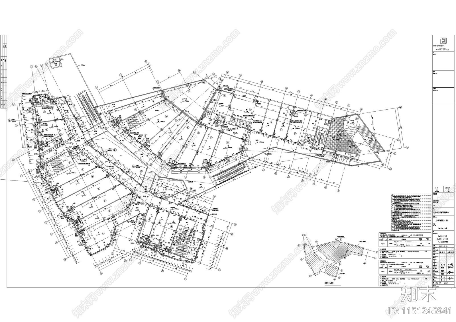 现代风格商业建筑立面玻璃石材幕墙深化设计cad施工图下载【ID:1151245941】