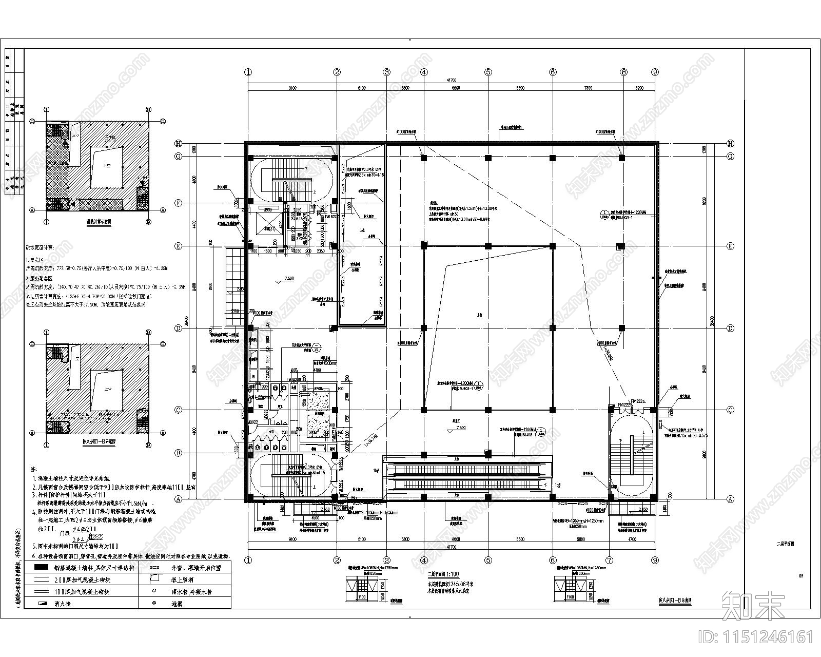 园区展厅建筑cad施工图下载【ID:1151246161】