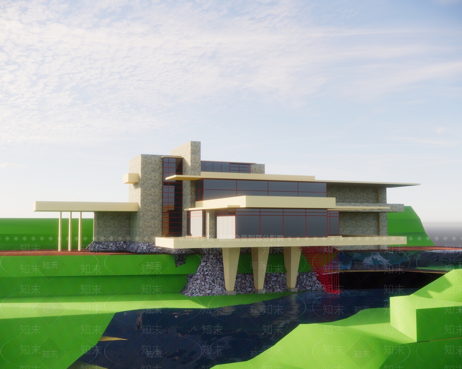 现代山地别墅SU模型下载【ID:1151249095】