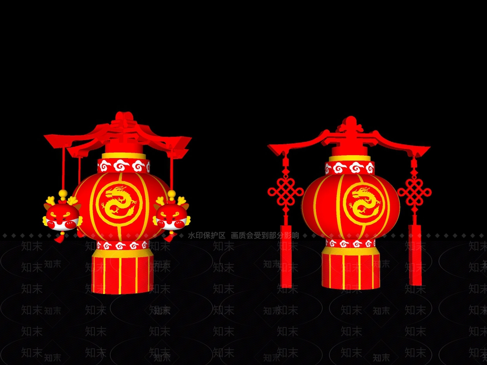 中式大红灯笼SU模型下载【ID:1151252058】