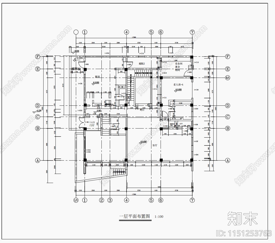 某别墅平面施工图下载【ID:1151253763】
