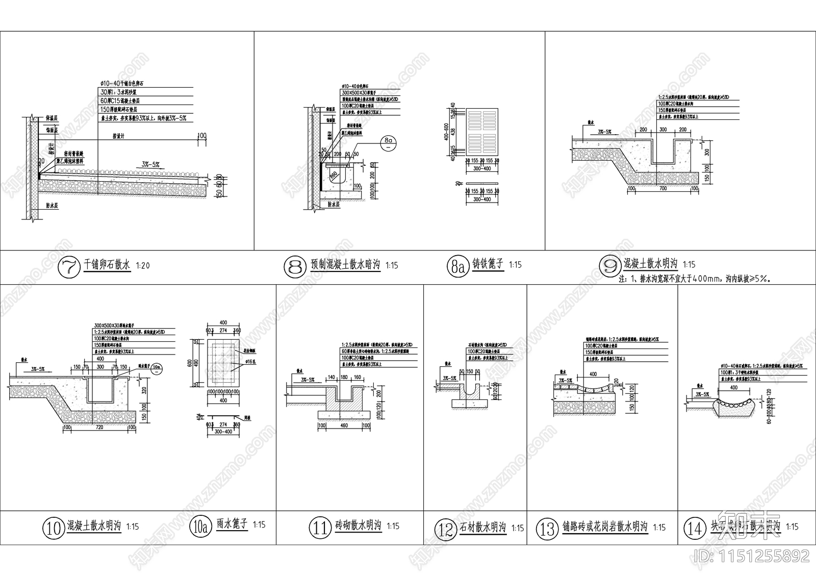 散水构造施工图下载【ID:1151255892】