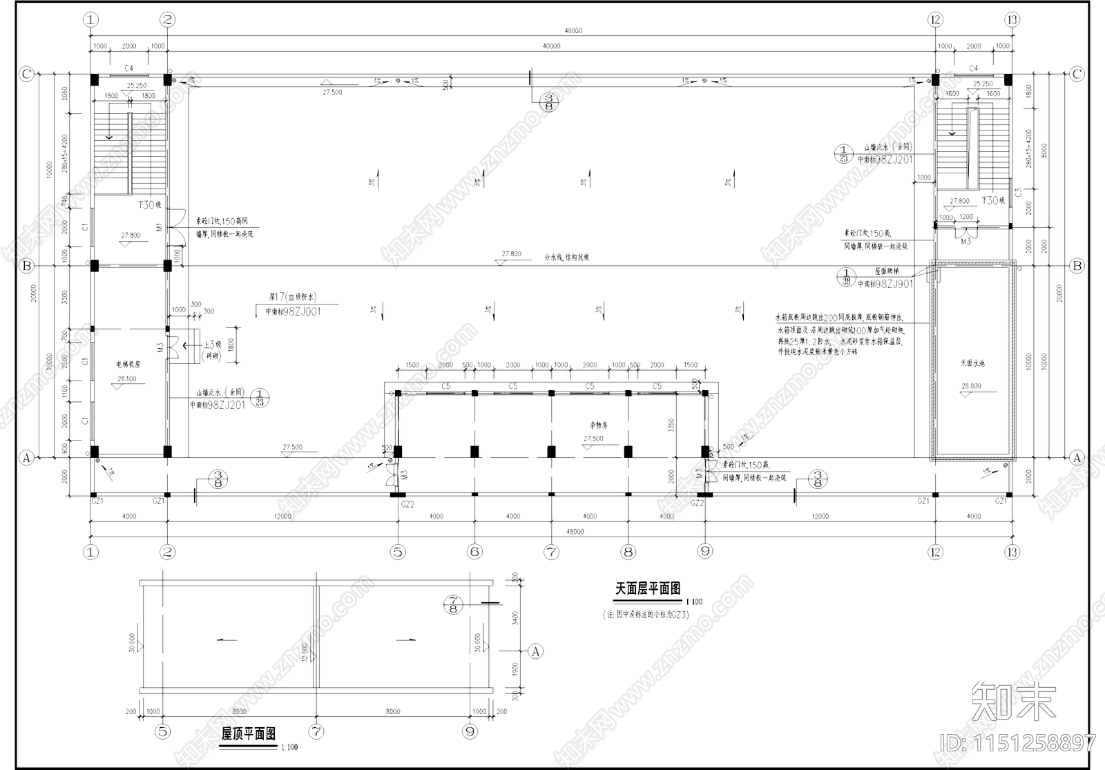 工业厂房车间建筑cad施工图下载【ID:1151258897】