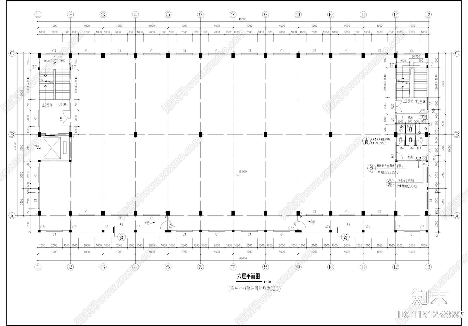 工业厂房车间建筑cad施工图下载【ID:1151258897】