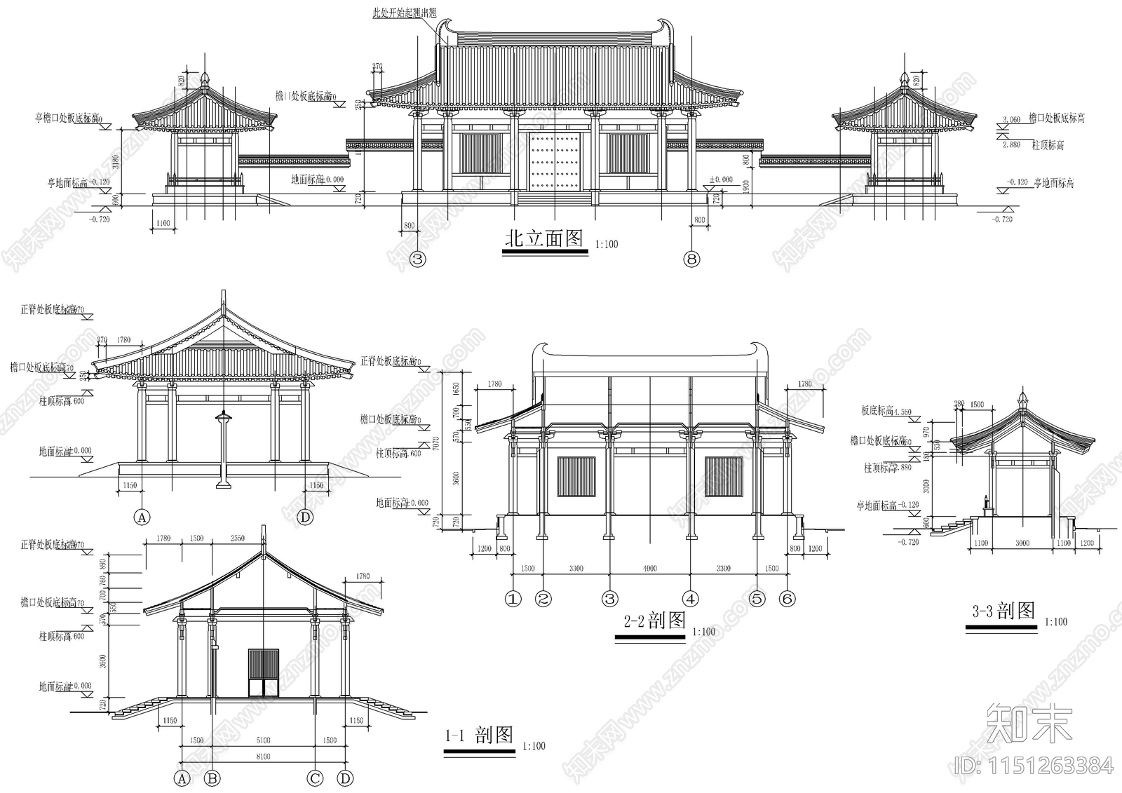 180套亭子详图cad施工图下载【ID:1151263384】