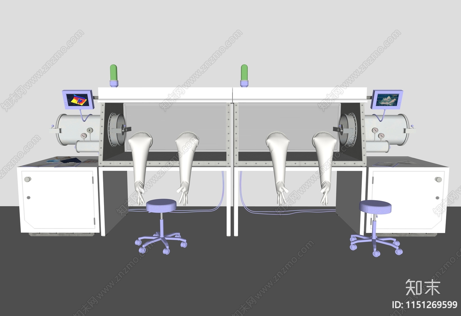 实验手套箱SU模型下载【ID:1151269599】