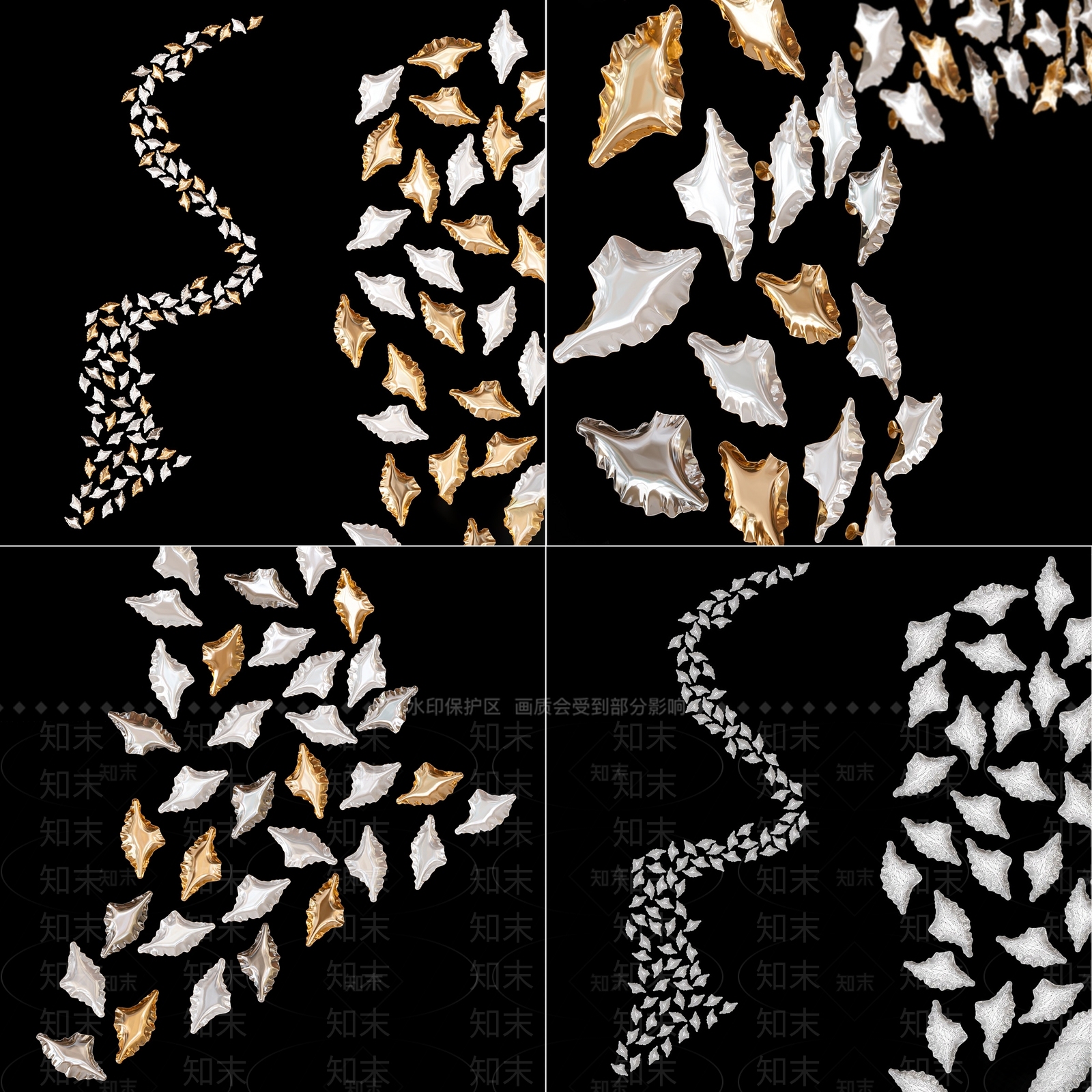 现代创意气球造型墙饰挂件3D模型下载【ID:1151275072】