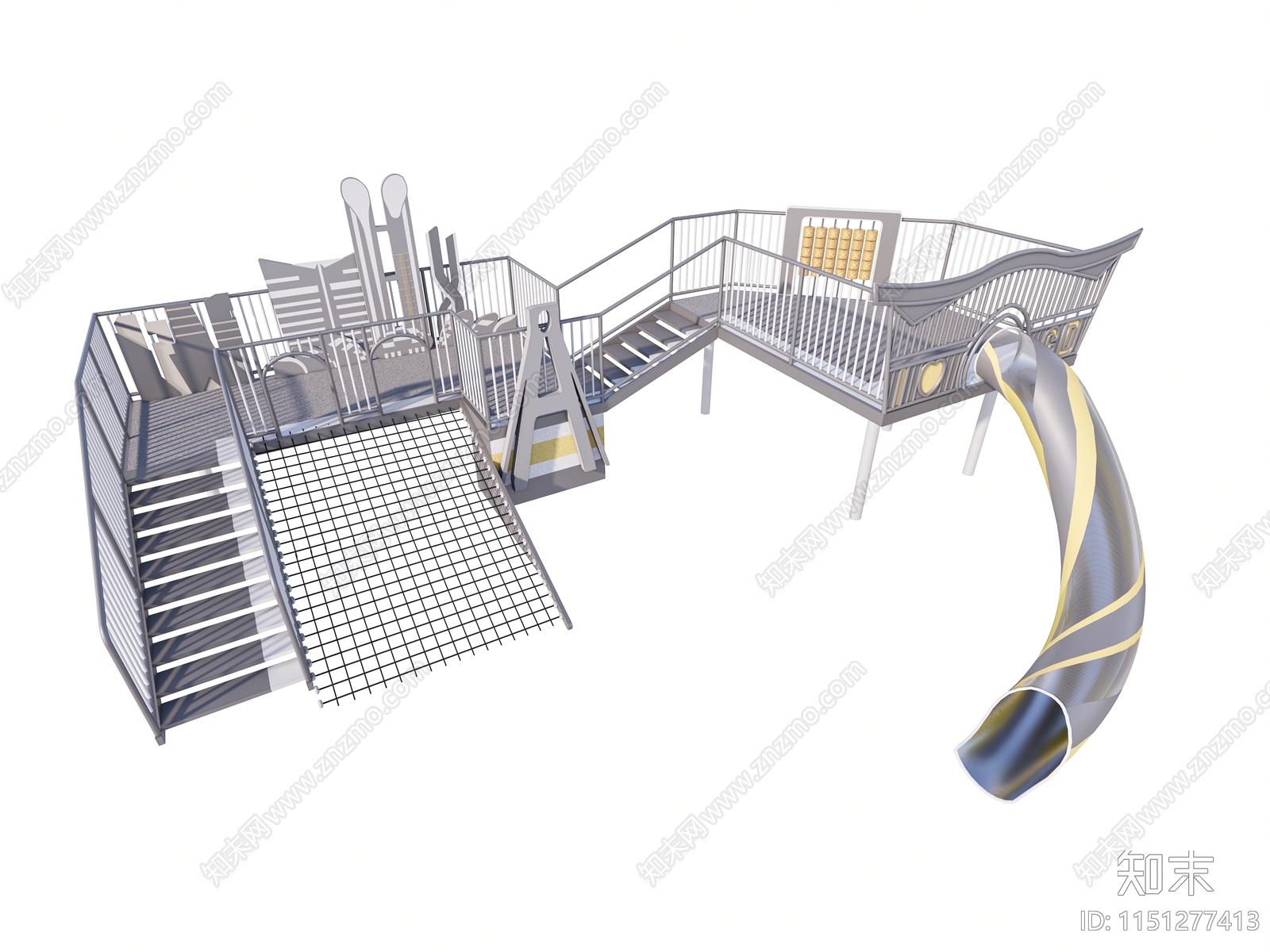 儿童滑梯SU模型下载【ID:1151277413】