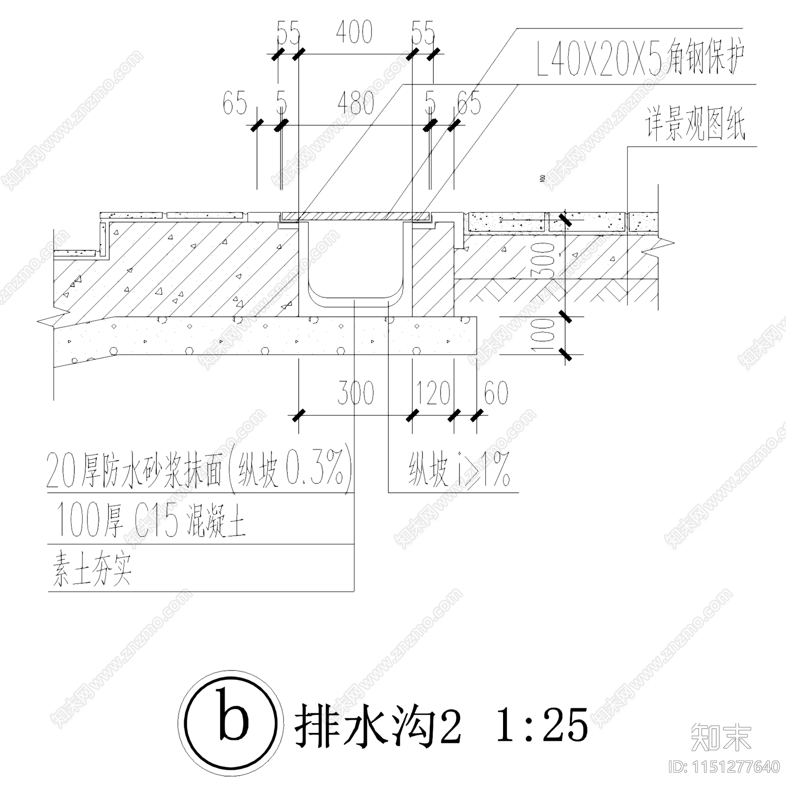 10套排水沟明沟导沟节点cad施工图下载【ID:1151277640】