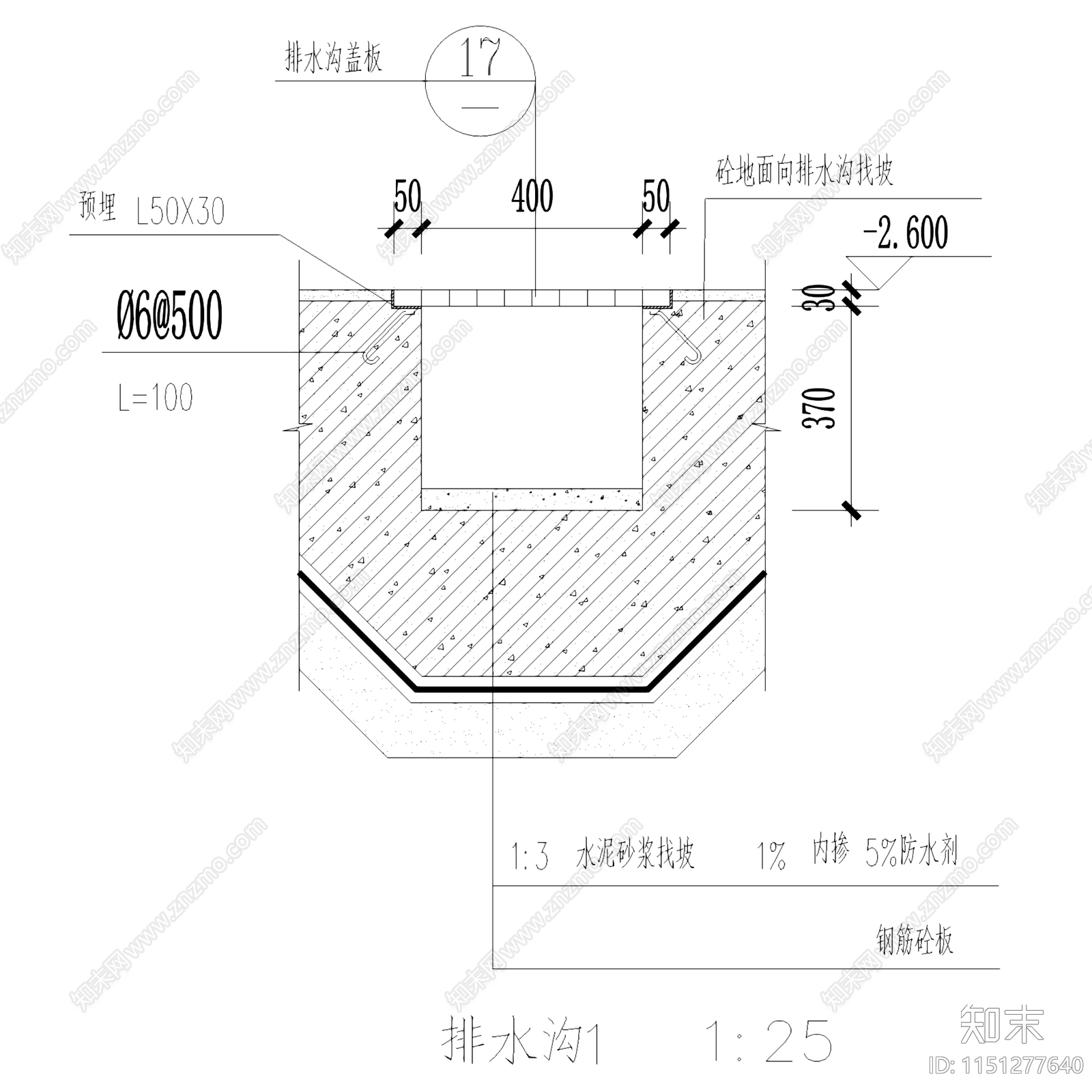 10套排水沟明沟导沟节点cad施工图下载【ID:1151277640】