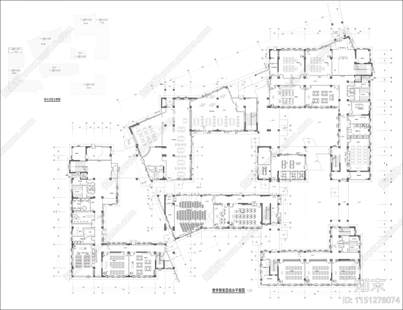 小学建筑平面图施工图下载【ID:1151278074】