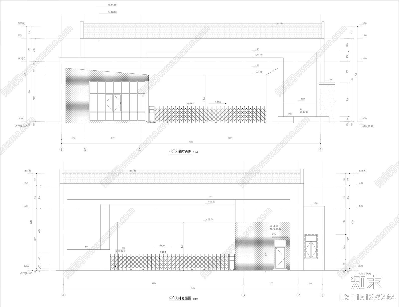学校入口详图施工图下载【ID:1151279464】