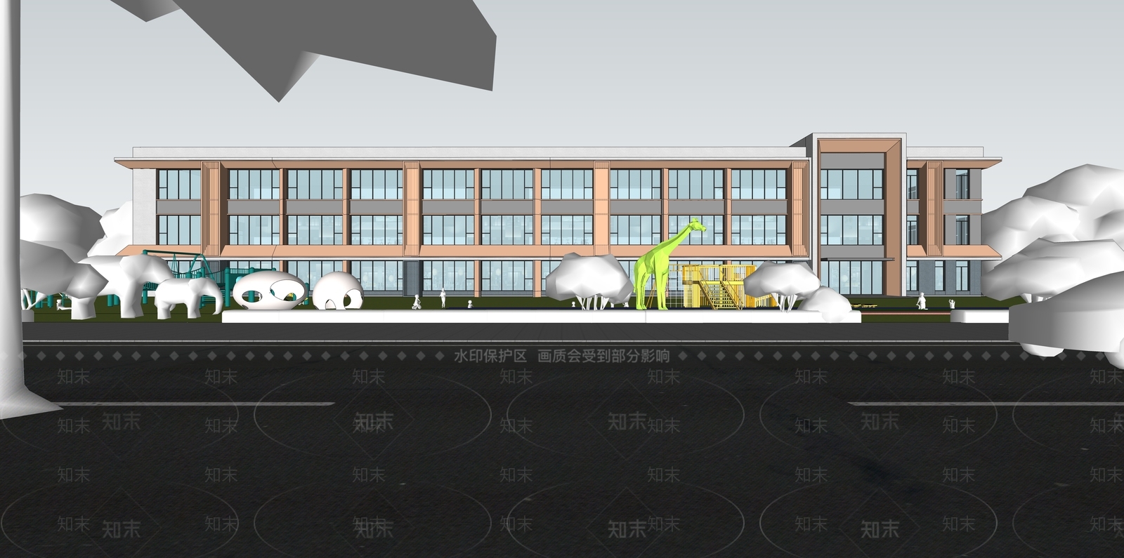 现代幼儿园SU模型下载【ID:1151281192】