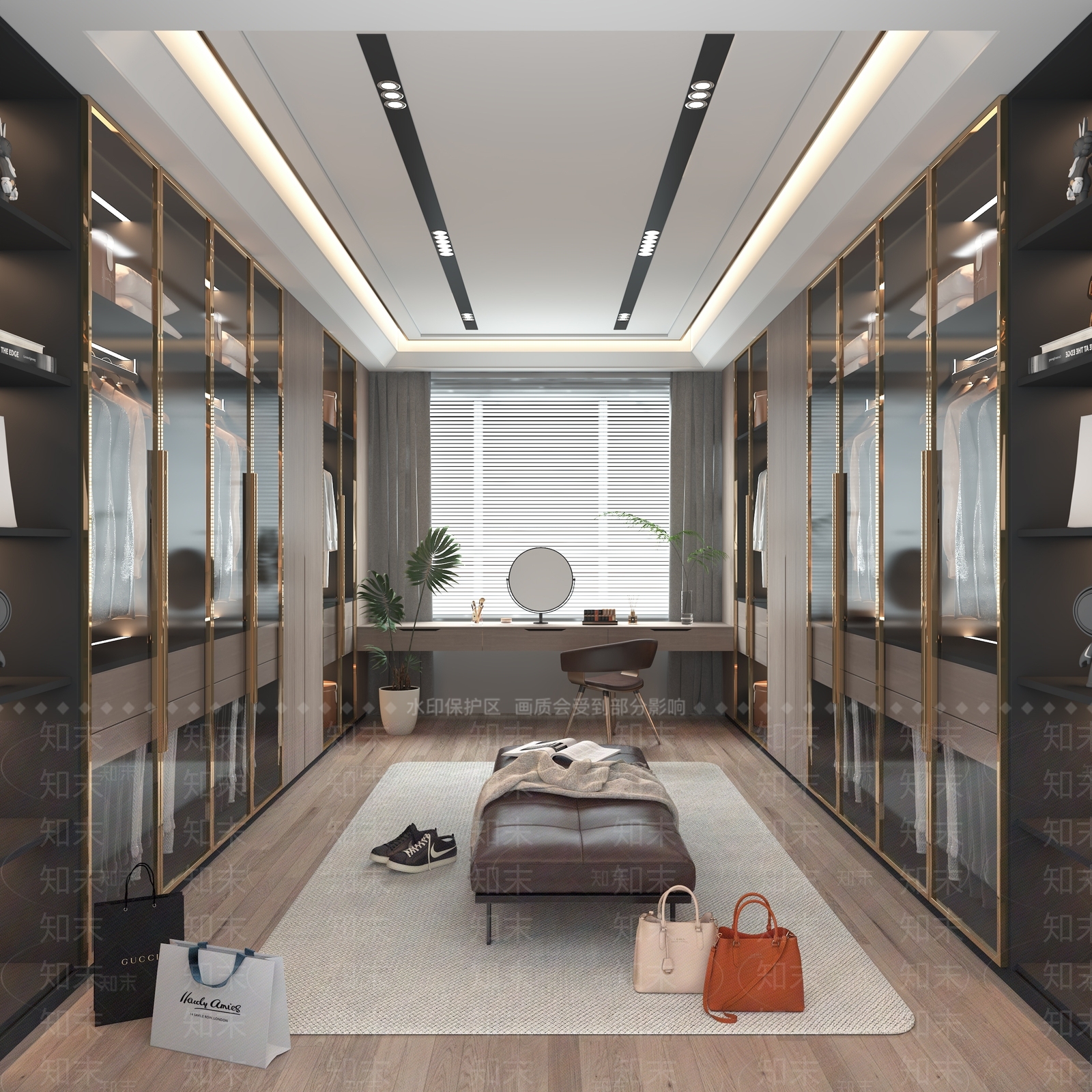现代衣帽间3D模型下载【ID:1151282301】