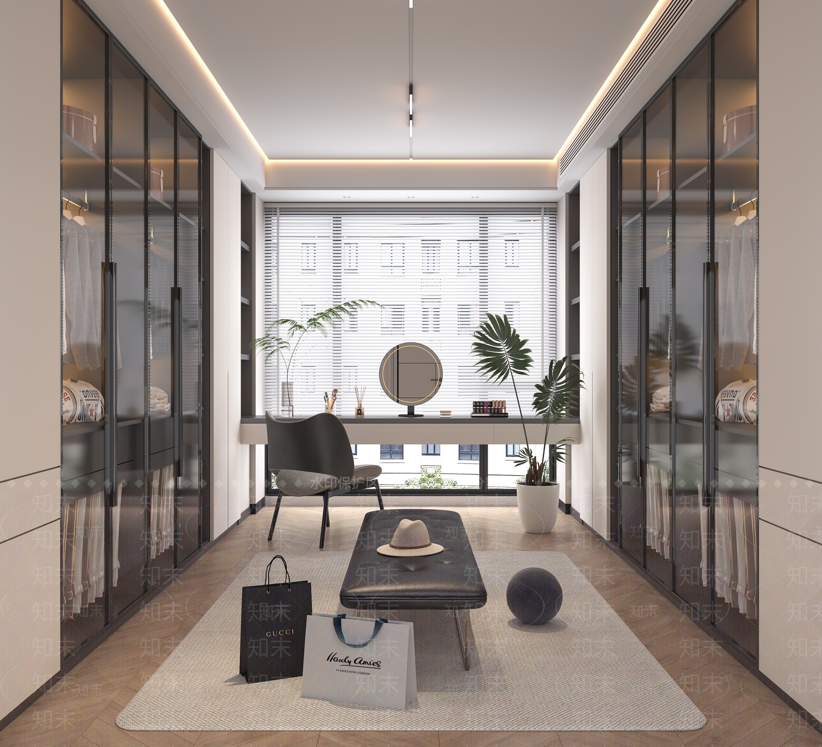 现代衣帽间3D模型下载【ID:1151282571】