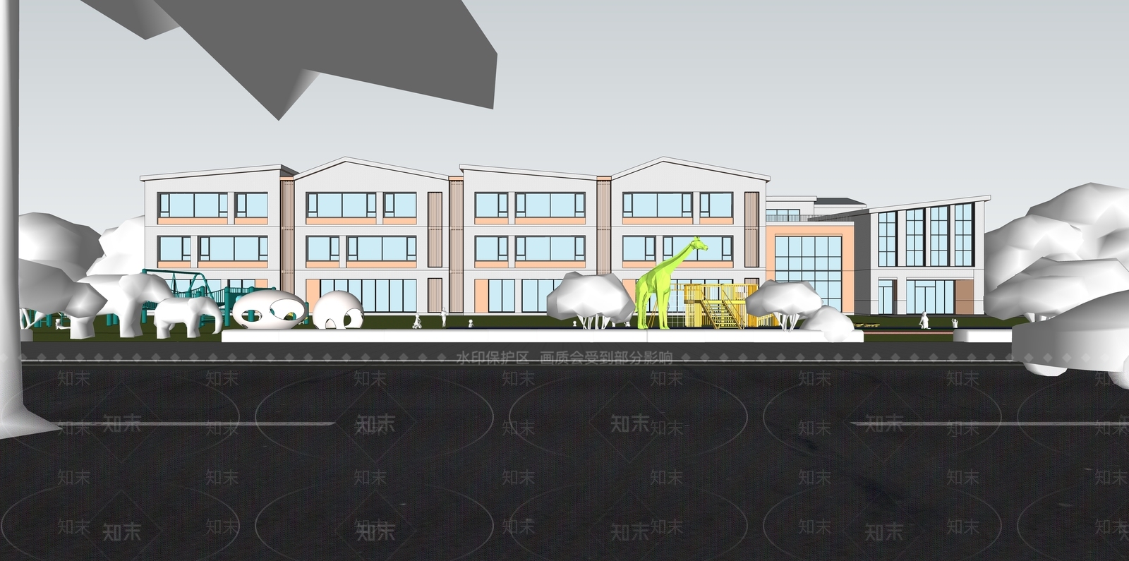 现代幼儿园SU模型下载【ID:1151286431】