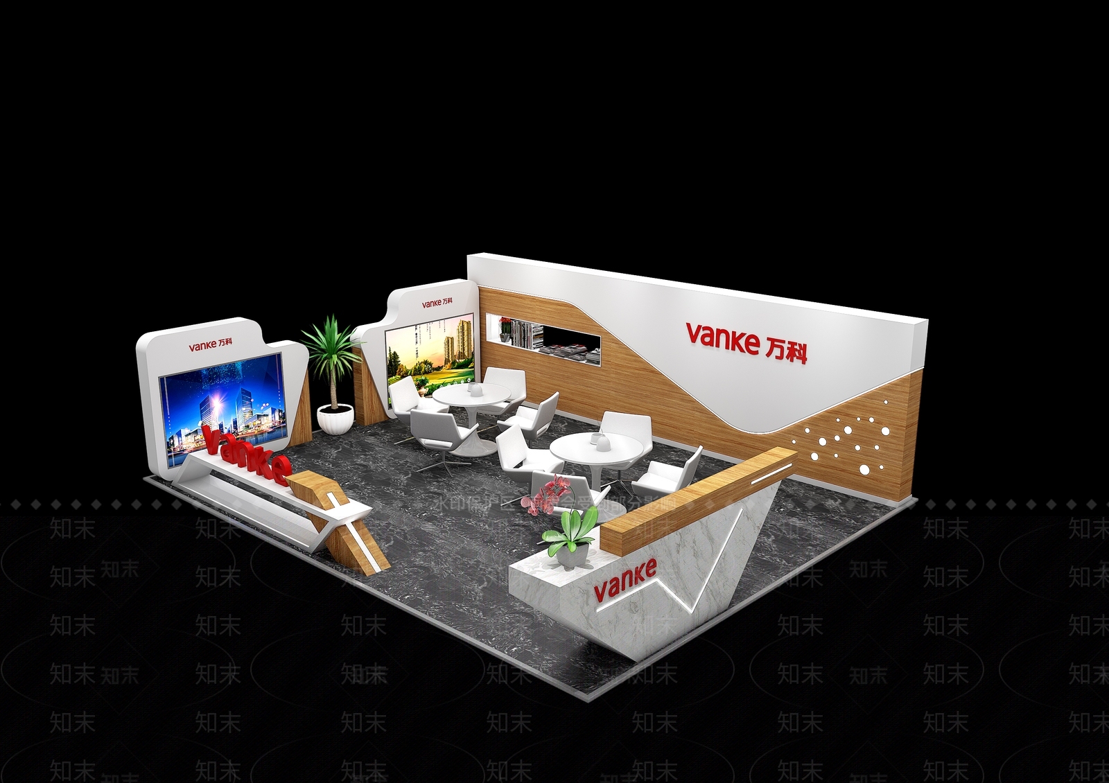 现代销售展台3D模型下载【ID:1151288989】