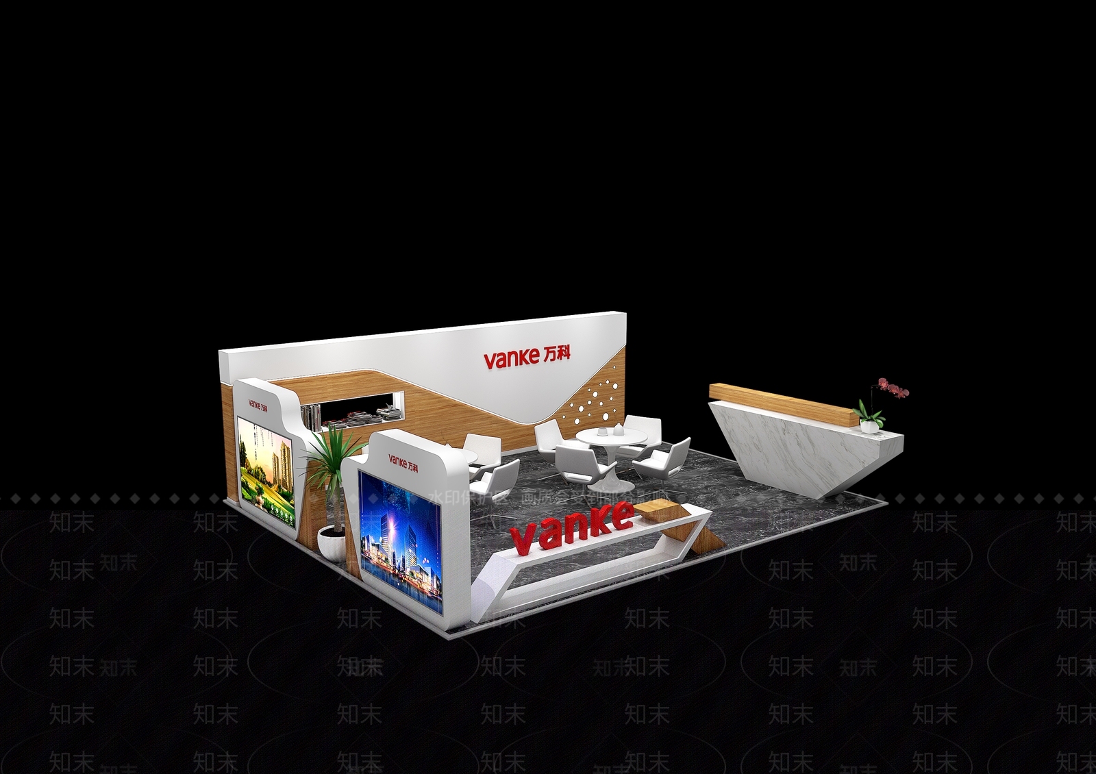 现代销售展台3D模型下载【ID:1151288989】