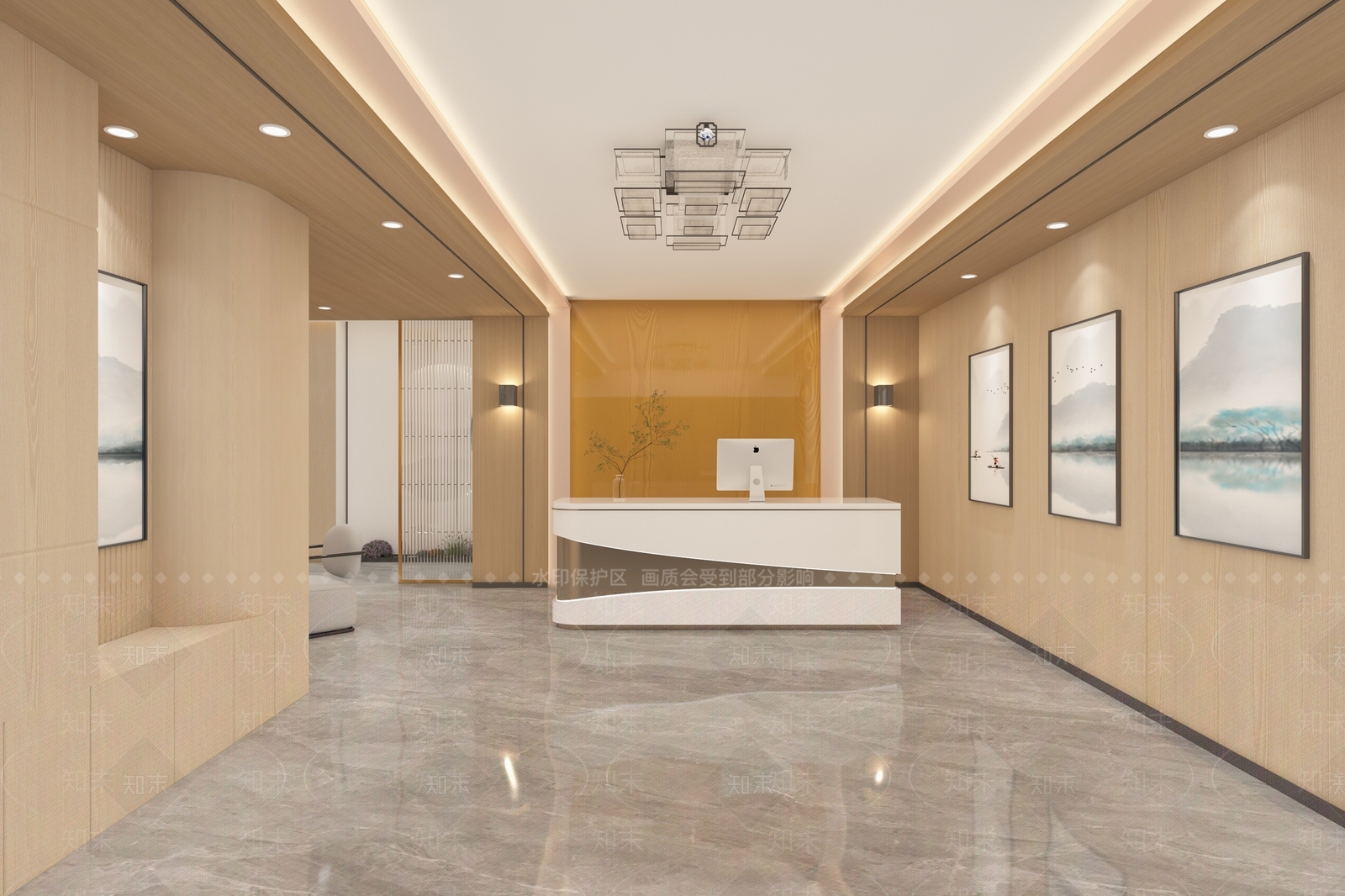 新中式医美前台3D模型下载【ID:1151290969】