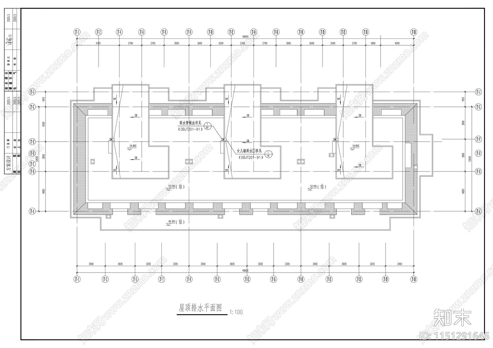 锦江花园小区建筑cad施工图下载【ID:1151291646】