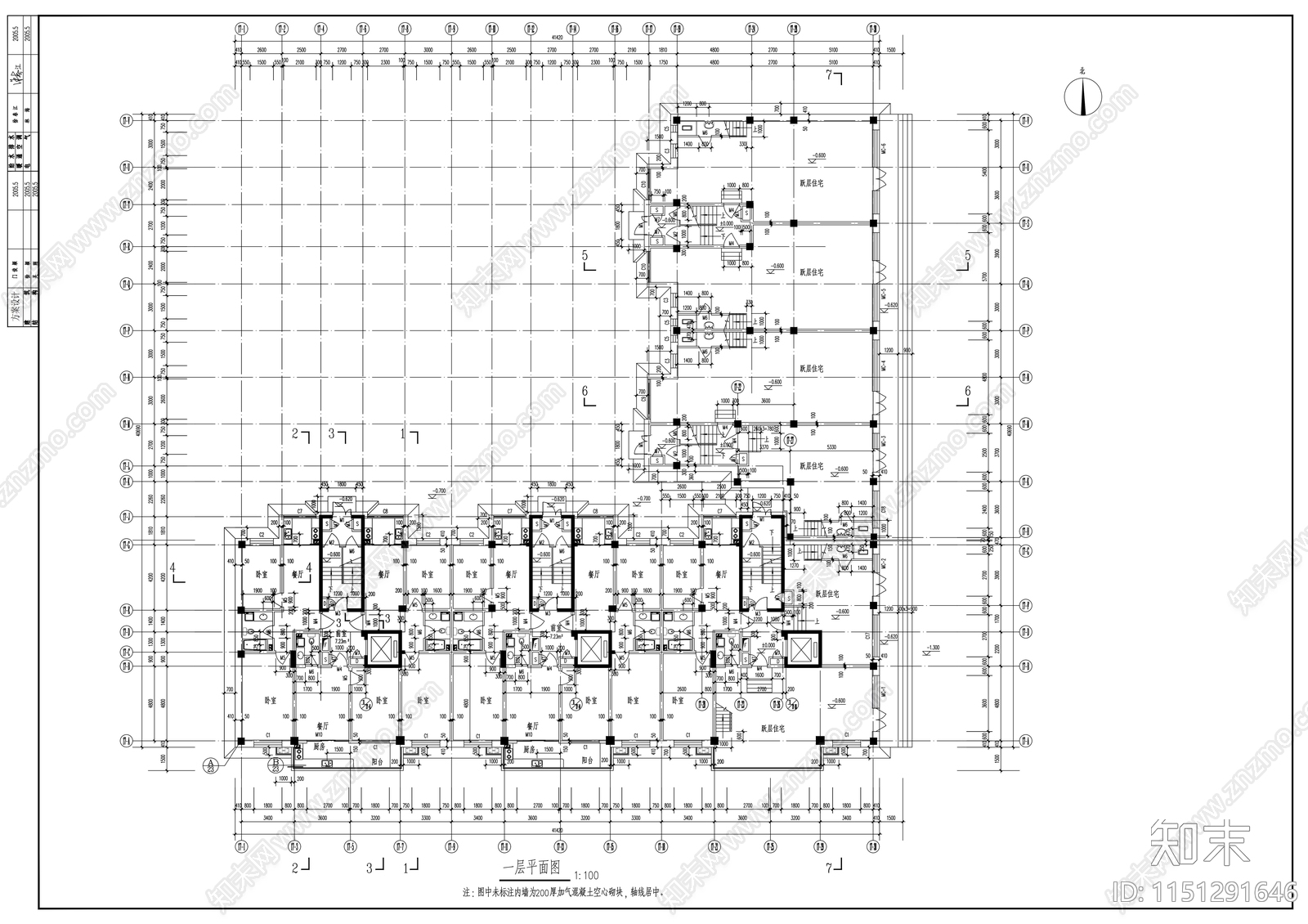 锦江花园小区建筑cad施工图下载【ID:1151291646】