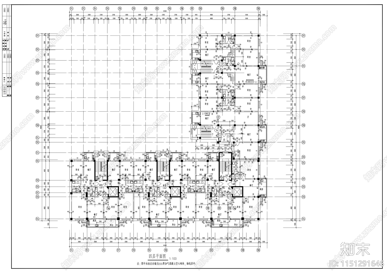 锦江花园小区建筑cad施工图下载【ID:1151291646】