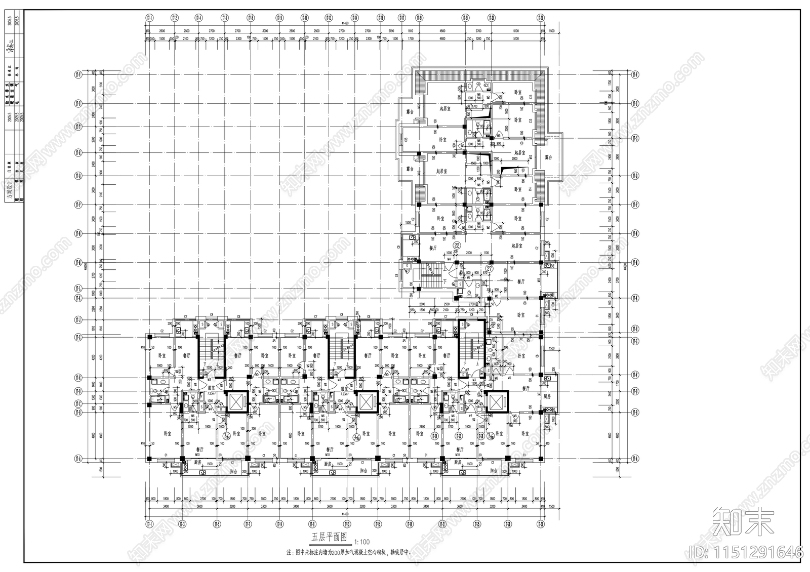 锦江花园小区建筑cad施工图下载【ID:1151291646】