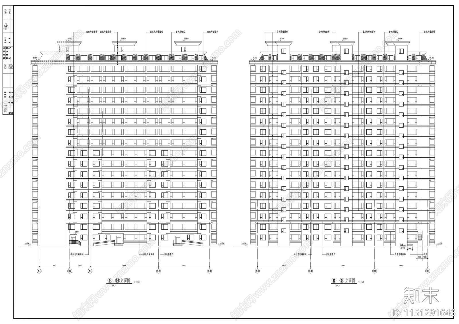 锦江花园小区建筑cad施工图下载【ID:1151291646】