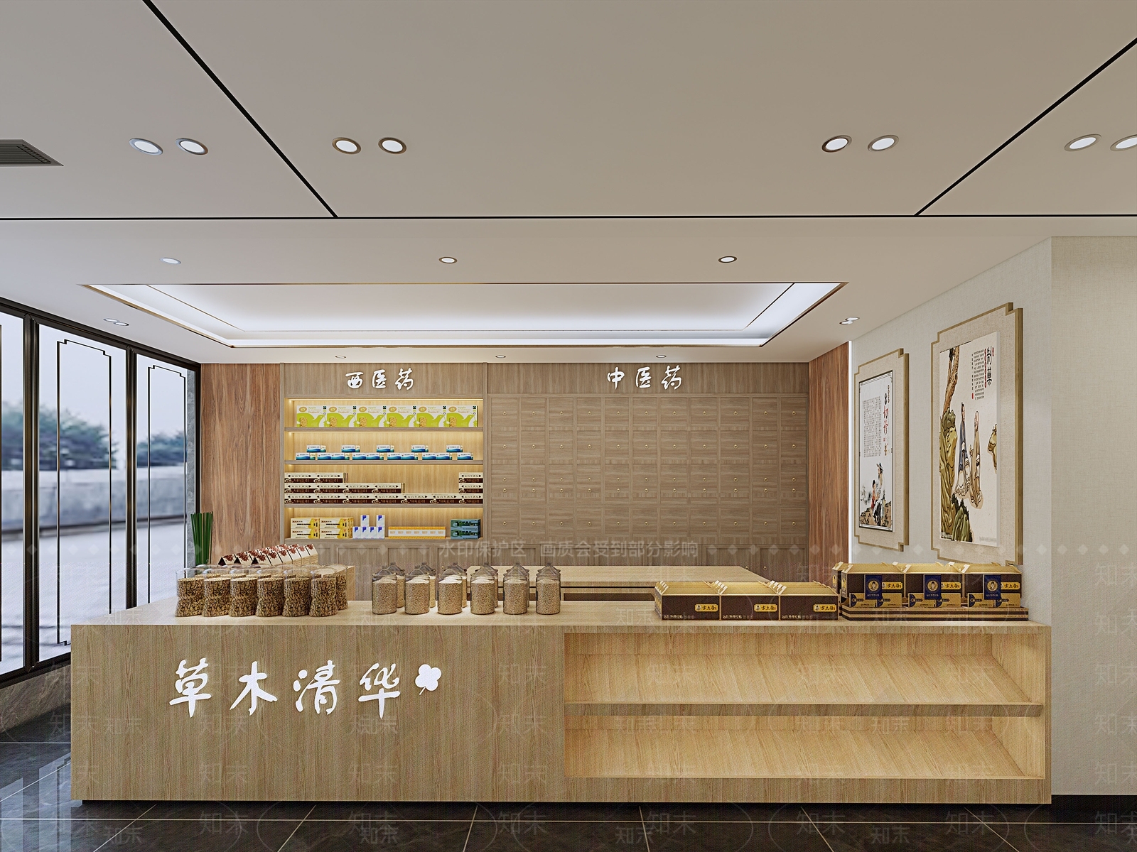 中式医馆取药处SU模型下载【ID:1151292039】