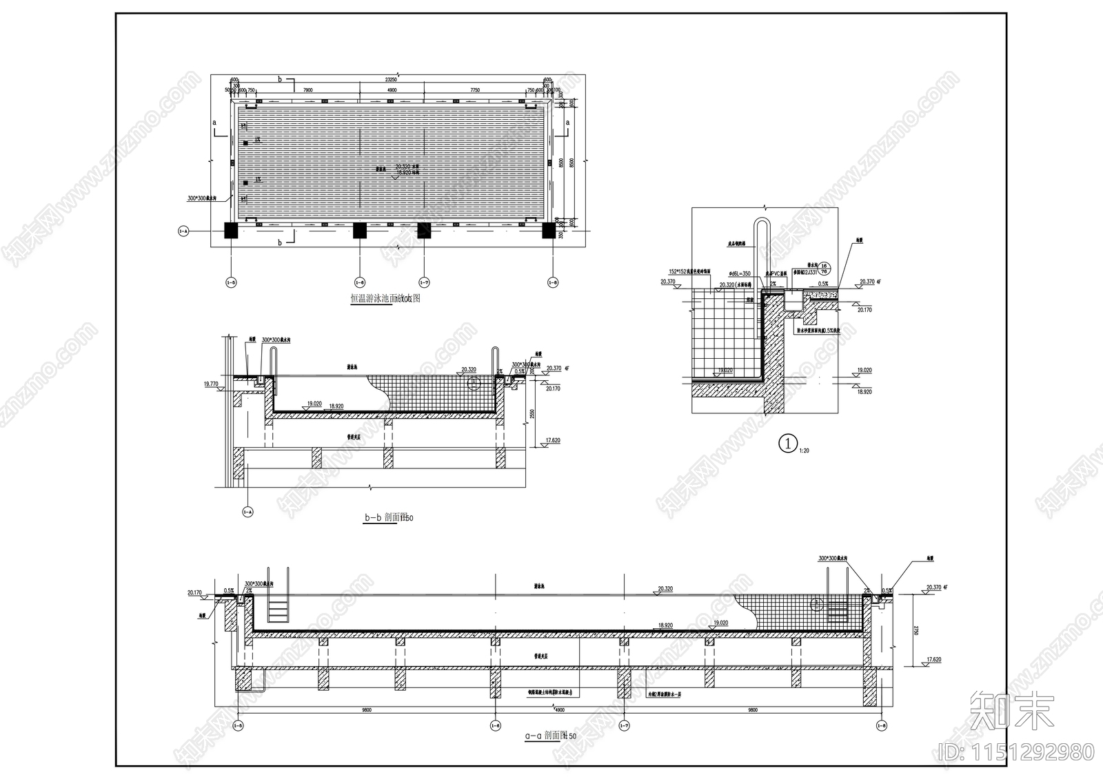 恒温泳池大样施工图下载【ID:1151292980】