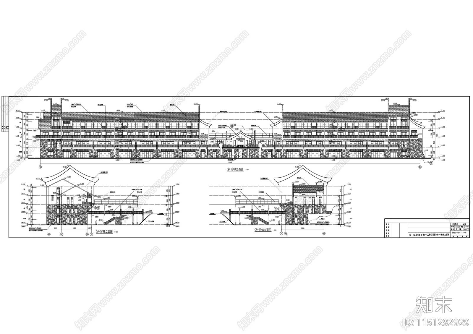四层酒店建筑施工图下载【ID:1151292929】