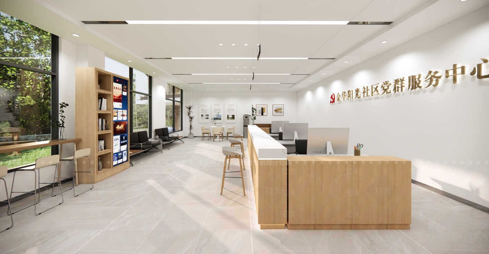 现代社区服务大厅SU模型下载【ID:1151299791】