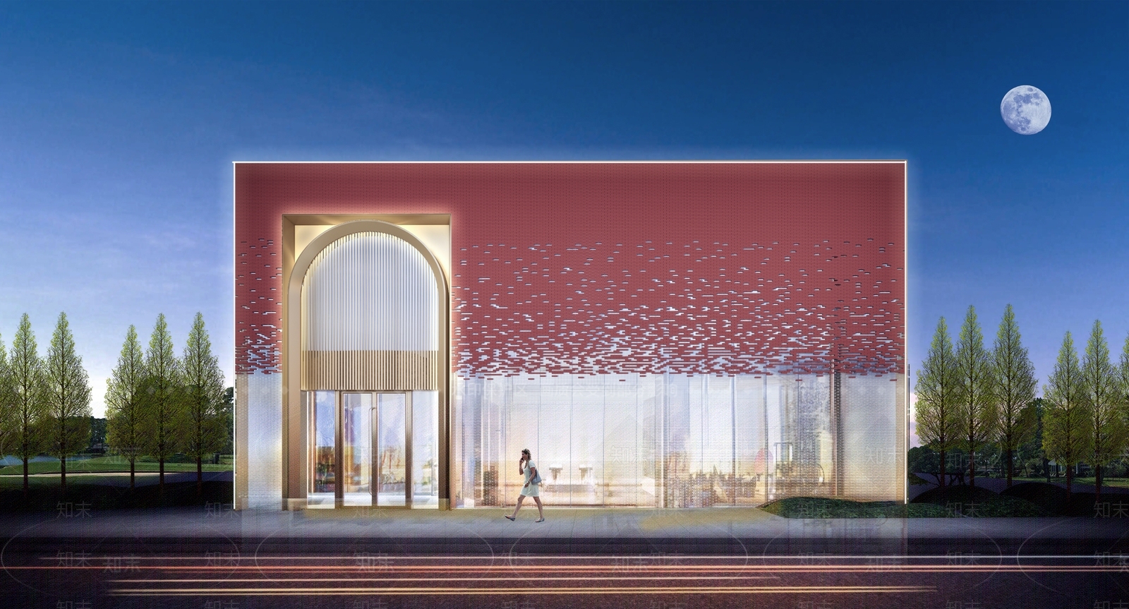 现代红砖商业多层SU模型下载【ID:1151301499】