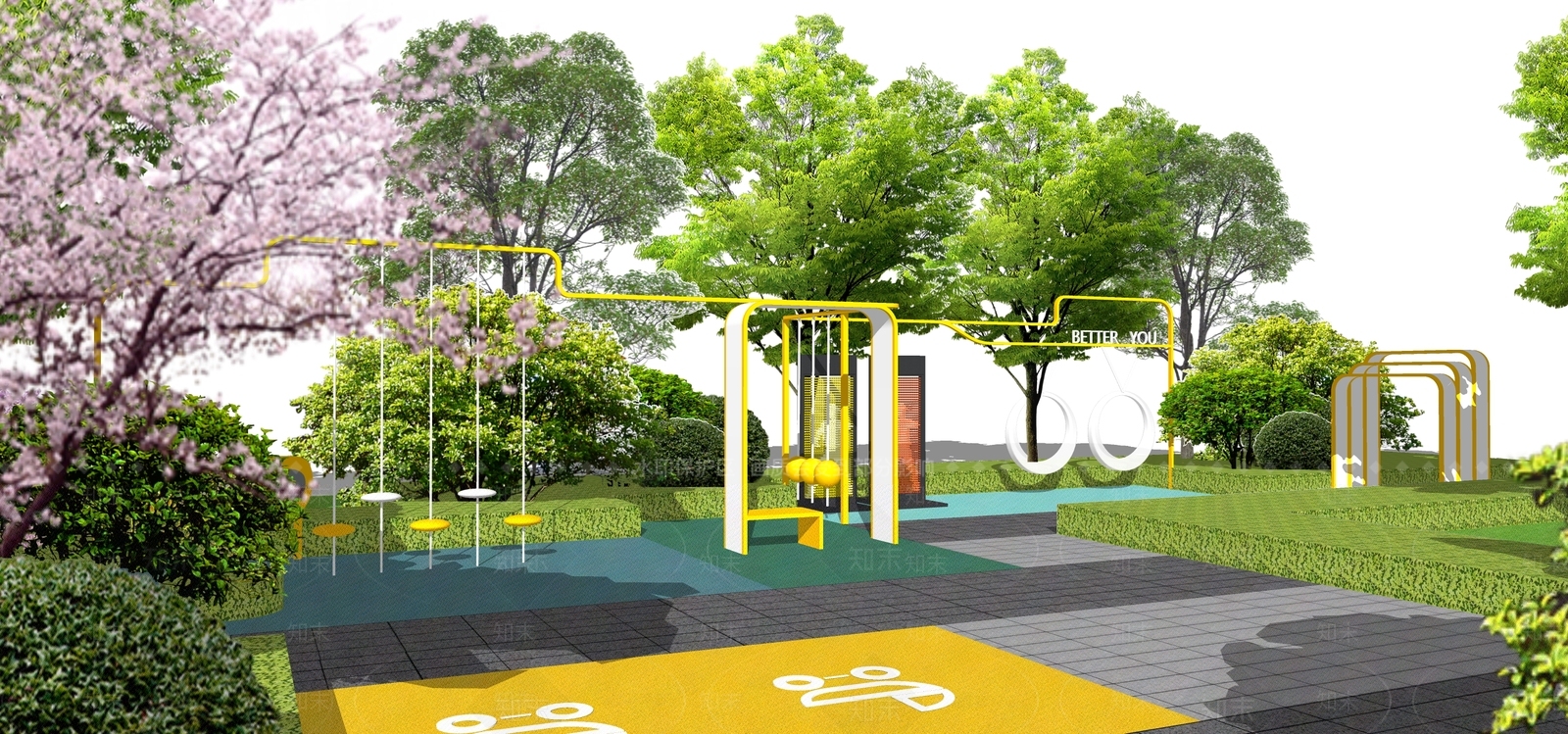 现代运动健身城市公园SU模型下载【ID:1151303940】