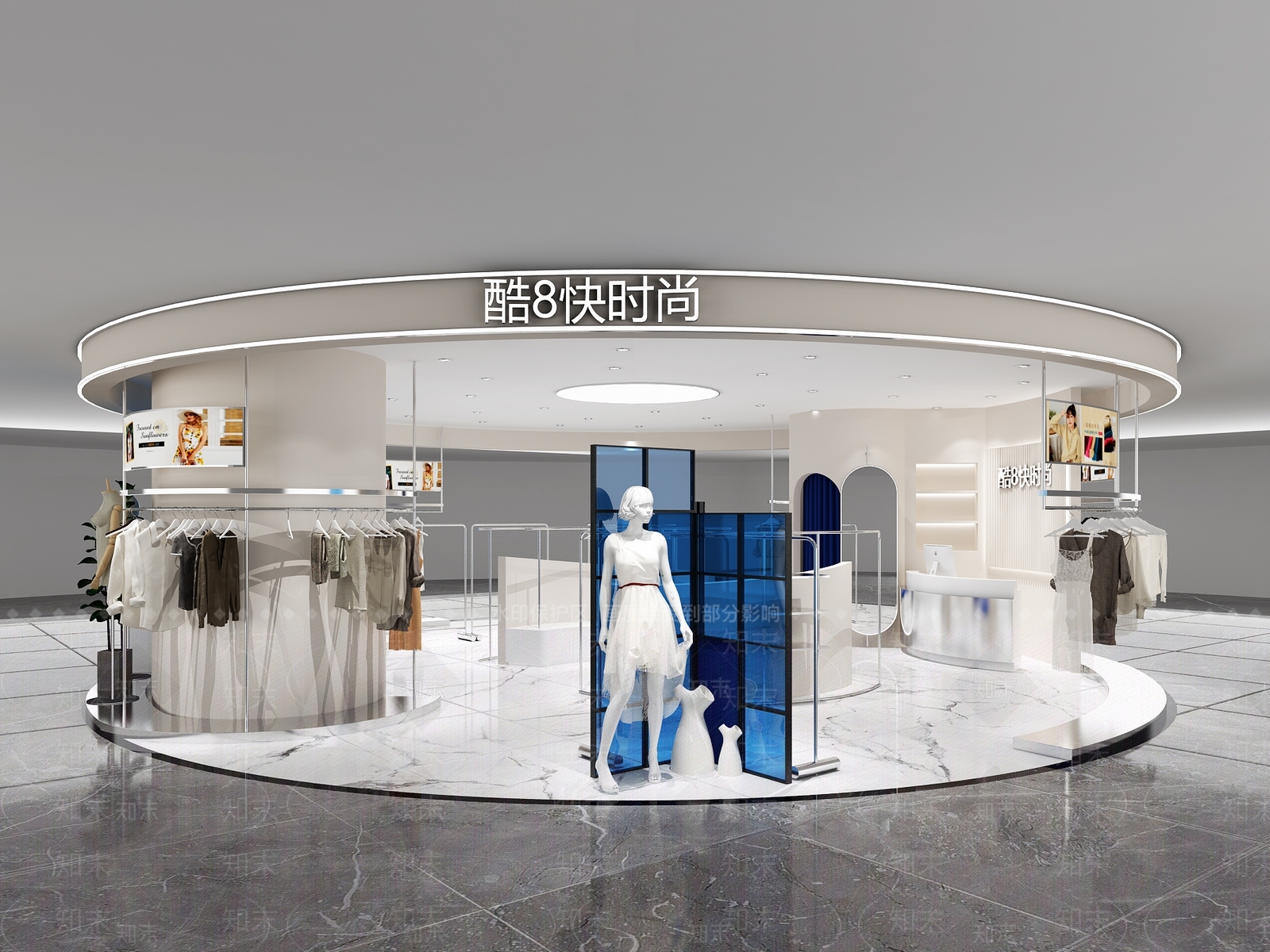 现代服装鞋店3D模型下载【ID:1151313306】