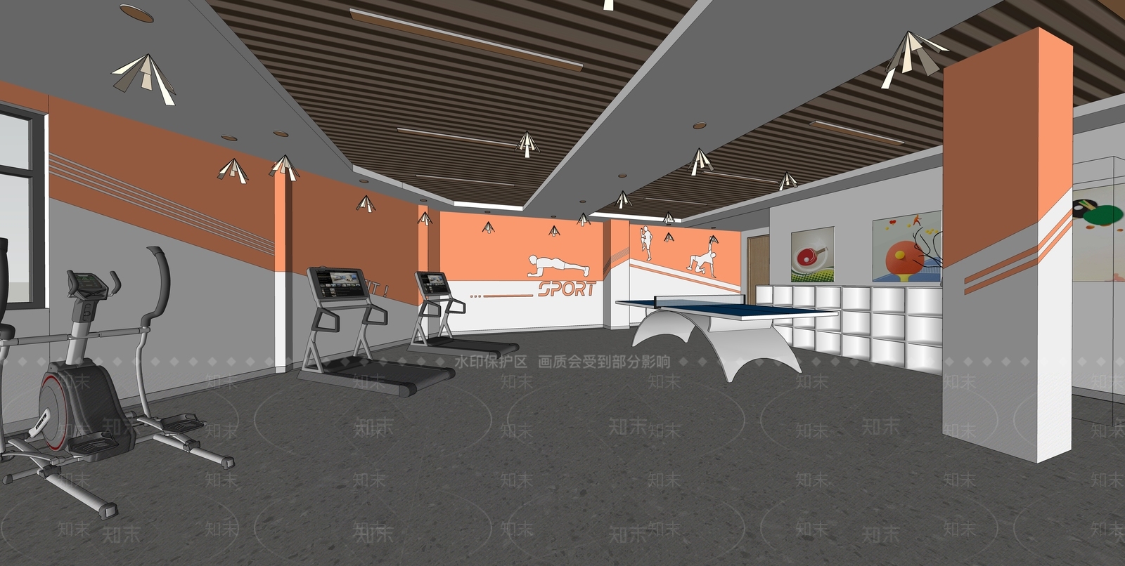 现代健身房SU模型下载【ID:1151313637】