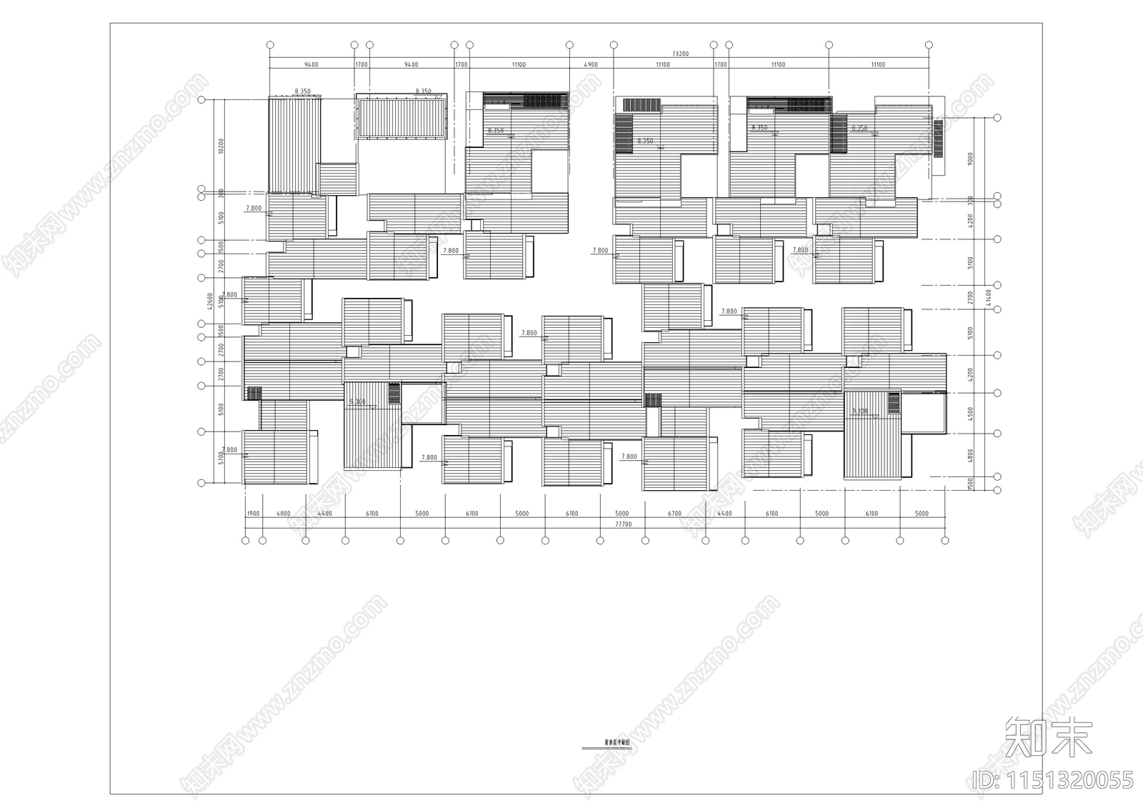 新中式度假别墅建筑平面图施工图下载【ID:1151320055】