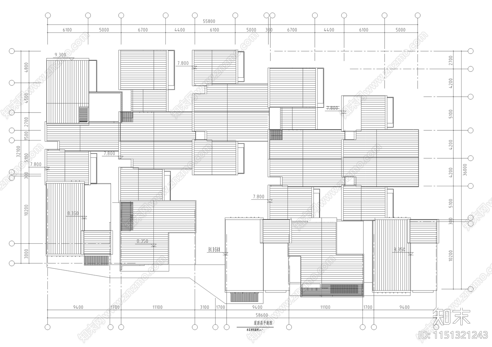 新中式度假别墅建筑平面图施工图下载【ID:1151321243】