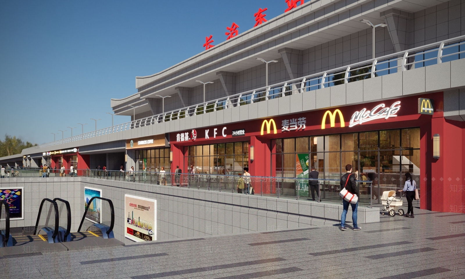 现代车站外观3D模型下载【ID:1151324341】